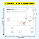 Kustutatav Aastane Valge Tahvel Kalender Kustutatav Seina Aasta Kalender Hiiglaslik T&uuml;hi Valge Tahvel Aasta Kalender Tegevuste Korraldamiseks