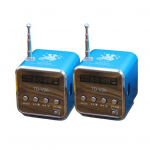 AUX TD-V26 kaasaskantav Mini FM TF Sound Stereo raadiok&otilde;lar 2pcs sinine