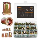 Nut Assortment Kit (240 Pcs) Metric Rivnut Threaded Insert Includes M3, , M5, M6, M8, M10, M12 Flat Head erts One Size kuld