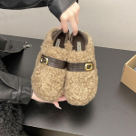 Moodsad retro mitmek&uuml;lgsed Doudou puuvillased kingad naistele 2025 s&uuml;gis ja talv uued pehme tallaga &otilde;hukesed kingad pedaaliga shitil 40 beige