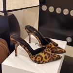 Uued Luksuslikud Peep-toe Lakknahast Sandaalid Seksikad Teravaotsalised Stiletto Sisse libistatavad Leopardimustrilised Naiste Sandaalid Avatud Varba Kontsad 34 leopardimustriline v&auml;rv