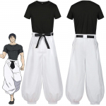 Jujutsu JJK Manga Anime Fushiguro Toji Satoru Gojo Cosplay Kost&uuml;&uuml;m Parukas T-s&auml;rk P&uuml;ksid Roosa V&otilde;rk Halloweeni J&otilde;ulukink L must
