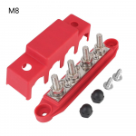 5/16 3/8 poldid M8 M10 poldid paadile veoautole haagissuvilale karavanile autole voolujaoturi plokk 48V 250A DC elektriline &uuml;hendusriba 4-suunaline Red M8