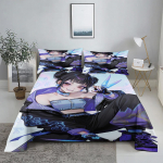 K-Pop D-Deemonik&uuml;tid 3D Digitaalne Lamevoodipesukomplekt Tr&uuml;kitud Magamistoa Voodilina Padjap&uuml;&uuml;r Voodipesukomplekt Kodu Kaunistamiseks 110X230cm(2Pcs)