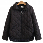 Suures suuruses naisteriided s&uuml;gis/talvine rev&auml;&auml;ris mantel &uuml;hev&auml;rviline pikkade varrukatega jakk Laineliste tepitud joontega suures suuruses l&uuml;hike mantel 4XL must