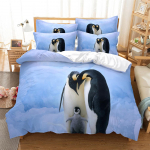 Pingviinide Voodipesukomplekt Tekikotikomplekt 3D Voodipesu Digitaaltr&uuml;kk Voodipesu Queen Size Voodipesukomplekt Moedisain EU single(135x200cm)