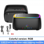 7-&uuml;hes kahe pesaga k&otilde;vaketjaam USB 3.0 5 Gbps Type-C HDD dokkimisjaam 2,5/3,5-tollistele HDD/SSD-dele Offline kloonimiskarp TF/SD-kaart EU no HUB