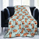 Punase Panda Tekk Soe Hubane Punane Panda Flanellist Visketekk Voodi, Diivani, Reisi, Elutoa jaoks Teismelistele T&auml;iskasvanutele, Punase Panda S&otilde;bra Kingitused 75x90CM30x35inch gray
