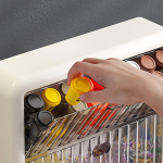 Seinale paigaldatav kohvikapslite hoidik L&auml;bipaistev akr&uuml;&uuml;l Kompaktne teekottide hoiuriiul kontorisse S 8.9 X 1.5in