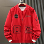 Suurused 4XL-12XL &Uuml;le suuruses bomberjoped meestele &Uuml;ler&otilde;ivad Mood Pikkade varrukatega L&uuml;hike mantel 5XL（85kg-95kg） punane