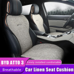 Car Seat Cover for BYD Atto 3 Yuan Plus Linen Breathable Front Rear Seats Cushion four seasons Universal Auto 1 Front Seat-Grey