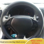 Car Steering Wheel Cover For Infiniti G25 G37 EX25 EX35 EX37 ized Microfiber Leather Anti-slip DIY Steering Wheel Braid Black Thread