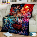 Stranger Things tekk Demodogs Cartoon Flanell tekk &Otilde;udustekk elutuppa Diivanvoodi lastele Kingitus Kodukaunistus 130x150cm