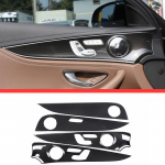 Mercedes Benz E-klass W213 E200l E300l jaoks ABS Kroom L&auml;ikiv Must Salongi Ukse Dekoratiivpaneeli Katte Liistud 4 tk Carbon fiber