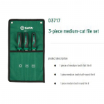 Sata Tools 03717 3-osaline viilide komplekt: Kolmnurk, poolring, teravaotsaline lame &uuml;mmargune