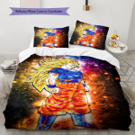 Dragon Ball Super Muster Voodipesu, Tekikomplekt Tekikate Padjap&uuml;&uuml;r Kodu S&uuml;nnip&auml;evakingitus (1 * tekikott + 2 * padjap&uuml;&uuml;ri, ilma s&uuml;damikuta) 135x200cm orange
