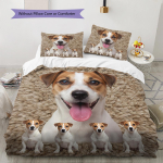 Jack Russell terjeriga mustriga voodipesu tekikomplekt Tekikate padjap&uuml;&uuml;r Kodu kaunistus kingitus (1 * tekikott + 2 * padjap&uuml;&uuml;ri, ilma s&uuml;damikuta) 135x200cm
