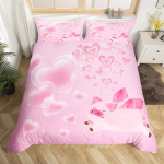 Roosa sea voodipesukomplekt King Queen Magav siga tekikate lastele poistele t&uuml;drukutele Kawaii loomad tekkikate 2 padjapuuriga EU single(135x200cm)