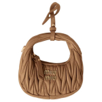 Miu Miu Wander Seeria Matelass&eacute; Metallist T&auml;helogo T&otilde;mblukuga Sulgemine Eemaldatav Reguleeritav &Otilde;larihm Pehme Lambanahast Hobo Kott 5NR019_2FPP_F098L Basic Set (Bag+Dust Bag)