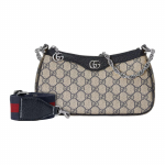 Gucci Ophidia Double G Ripats Metallkett L&otilde;uend ja Nahast &Otilde;lakott Naiste &Otilde;lakott Beež Sinine 735132-96IWN-4076 Basic Set (Bag+Dust Bag)