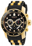 Invicta Pro Diver Kvarts 48mm Roostevaba Teras Pol&uuml;uretaaniga Must Mudel Meeste K&auml;ekell, Korpus, Kuldne/Must must