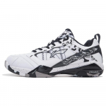 Li Ning Rubber Professional Cushioning Abrasion Resistant Support Rebound Low top Badminton Shoes Unisex White Black AYAR015-1 39