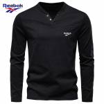 Reebok 2026 S&uuml;gis Uus Meeste Tikandiga Vabaaja Euroopa Suurus V-kaelusega Pikkade Varrukatega T-s&auml;rk Kitsa L&otilde;ikega Aluss&auml;rk Puuvillane T-s&auml;rk Top Meestele S