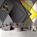 Moodsad 3D fototapeedid Pol&uuml;goon Geomeetrilised seinamaalingud Elutuba Magamistuba Loovad seinapaberid Kodukujundus 200 cm(W) x 140 cm(H)