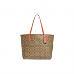 Coach City 33 Klassikaline Monogramm Kl&otilde;pskinnitusega PVC Kandekott Naiste kandekott Khaki Hele-Korall 5696-IMVH0 Basic Set (Bag+Dust Bag)