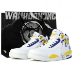 Nike Flight Legacy Kaleidoscope, Lilla Kuldne Must Mamba, Karbiga Keskmise s&auml;&auml;rega Vintage Korvpallijalatsid Meeste Kollane Valge BQ4212-102(Team113-S-BOX) 43