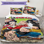 Popeye'i mustriga voodipesu komplekt tekikate padjap&uuml;&uuml;r Kodu kaunistus S&uuml;nnip&auml;evakingitus (1 * tekikott + 2 * padjap&uuml;&uuml;r ilma t&auml;idiseta)116 135x200cm