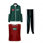 Hooaeg 3 Kalmaarim&auml;ngude Kost&uuml;&uuml;m Kolmeosaline Komplekt Korea Maskeering Meeste &Uuml;likond Meeskonnale Sinine Sport Unisex Pusad Spordi&uuml;likond 5XL T