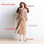 30cm FR Supermodeli R&otilde;ivaste Aksessuaarid Talvine Retro Jakk/Luksuslik Karusnahk Mood Klassikaline TRENCH-koti Komplekt 1/6 Babi Nuku Xianxian jaoks