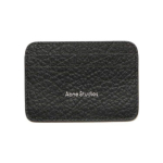 Acne Studios Reljeefse Logoga Vasikanahast Kaardihoidja Naistele Kaardihoidja Must CG0245-900 Basic Set (Bag+Dust Bag)
