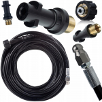 Rosfix Kanalisatsiooni puhastamise voolik &ndash; pikkus 40M keermega M22 | Adapter M22 bajonetile | &Uuml;hilduv HD/HDS survepesurite ja Karcher K2-K7-ga