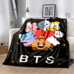 2026 Uus Multifilm Anime Kollektsioon BT21 Armas Tekk &Uuml;lipehme Laste Visketekk T&auml;iuslik Reisimiseks Diivanitele Piknikuks 75x100cm gray