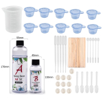 3:1 Epoks&uuml;vaigu komplekt kit AB Kristallliim Ehete valmistamine L&auml;bipaistev Segatud Selge DIY Vaiguvorm Ehete K&auml;sit&ouml;&ouml; 100g/280g/400g/1000g white