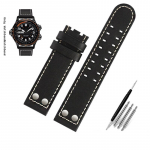Hamiltoni k&auml;ekella rihm Khaki Aviation H77616533 H760250 Field Meeste ehtsast nahast neetidega k&auml;epael 20mm 22mm Pruun 22mm