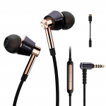 1MORE Juhtmega k&otilde;rvaklapid Kolmekordse draiveriga Konverteri adapteriga Kaasas T&uuml;&uuml;p MEMS-mikrofon Kaugjuhtimispuldiga kaabel Disain AUDIO Sertifitseeritud THX Ametlikult kuld