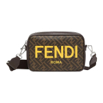 Fendi Monogrammi Logo FF Muster Nahast Ja Pol&uuml;estrist &Otilde;la Crossbody Kott Meeste Kotid Pruun 7M0286-AJJ4-F1HR8 Basic Set (Bag+Dust Bag)
