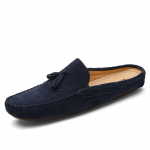 Suede nahast k&auml;sitsi valmistatud poolkingad meestele Muulad Suvised Mokassiinid Sussid Slip-on Muul Mehelikud lamedad sandaalid Pool-Drag Mehed 2026 38