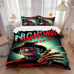 3 tk A Nightmare on Elm Street Voodipesukomplekt, Pehme Pol&uuml;ester Tekikott ja Padjap&uuml;&uuml;rid Masinpestav Hooajad k&otilde;ik sobivad 76 135x200cm