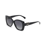 Chanel S&uuml;damelogo Ebakorrap&auml;rase kujuga P&auml;ikeseprillid Naiste p&auml;ikeseprillid Mustad CH5519-C622S8 Basic Packaging-Eyeglass Case+Box,55,Black