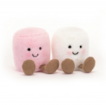 Jellycat Naljakas Roosa ja Valge Marshmallow Pl&uuml;&uuml;sist M&auml;nguasi Kollektsiooni Kaunistus roosa