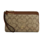Coach Kahe lukuga rahakott 20 Klassikaline monogramm Metallist logo Signatuuriga kaetud l&otilde;uend ja kividest nahast k&auml;ekotiraha-kott Naiste rahakott Kuldne Khaki CU920-IME74 Gift Box Set (Basic Set+Yellow Box)