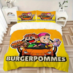 3 tk BurgeripommesKiirtoit Voodipesukomplekt Sulet&auml;idisega Tekikate ja Padjap&uuml;&uuml;rid, Sobib K&otilde;ikideks Hooaegadeks(Ilma siseta)-0729013 135x200cm