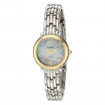 SEIKO 30 meetrit veekindel Kvarts Terasest rihm 24mm naiste k&auml;ekell p&auml;rlmutterkettaga SUP354 beež