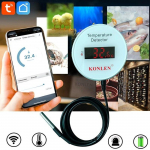KONLEN Tuya Wifi temperatuuriandur 3m sondijuhtmega Digitaalne termomeeter Smart Life Kodu Veebassein S&uuml;gavk&uuml;lmik Termostaat Kaugjuhtimispuldiga alarm with EU power plug