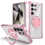 P&ouml;&ouml;rlev magnetiline Magsafe hoidikuga &uuml;mbris Samsung Galaxy S26 Ultra S26 Plus S26 jaoks, r&otilde;ngasstandiga hoidja, l&auml;bipaistev kaitsekaas For Galaxy S26 lilla