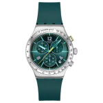 SWATCH P&uuml;hadekollektsioon Kvartsliikumine 30 Meetrit Veekindel Unisex &Scaron;veitsi Kell 43mm Roheline sihver Roostevabast terasest korpus Kummirihm YVS535 roheline
